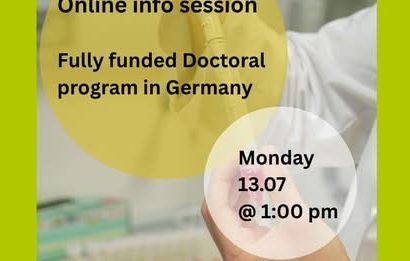 يسرّ مكتب العلاقات الدولية في جامعة إربد الأهلية دعوة أعضاء الهيئة التدريسية والباحثين والطلبة الراغبين بمتابعة دراسة الدكتوراه في ألمانيا إلى حضور:
